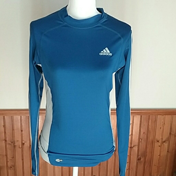 Blue Adidas ClimaCool Compression Shirt sz Large - Picture 1 of 8